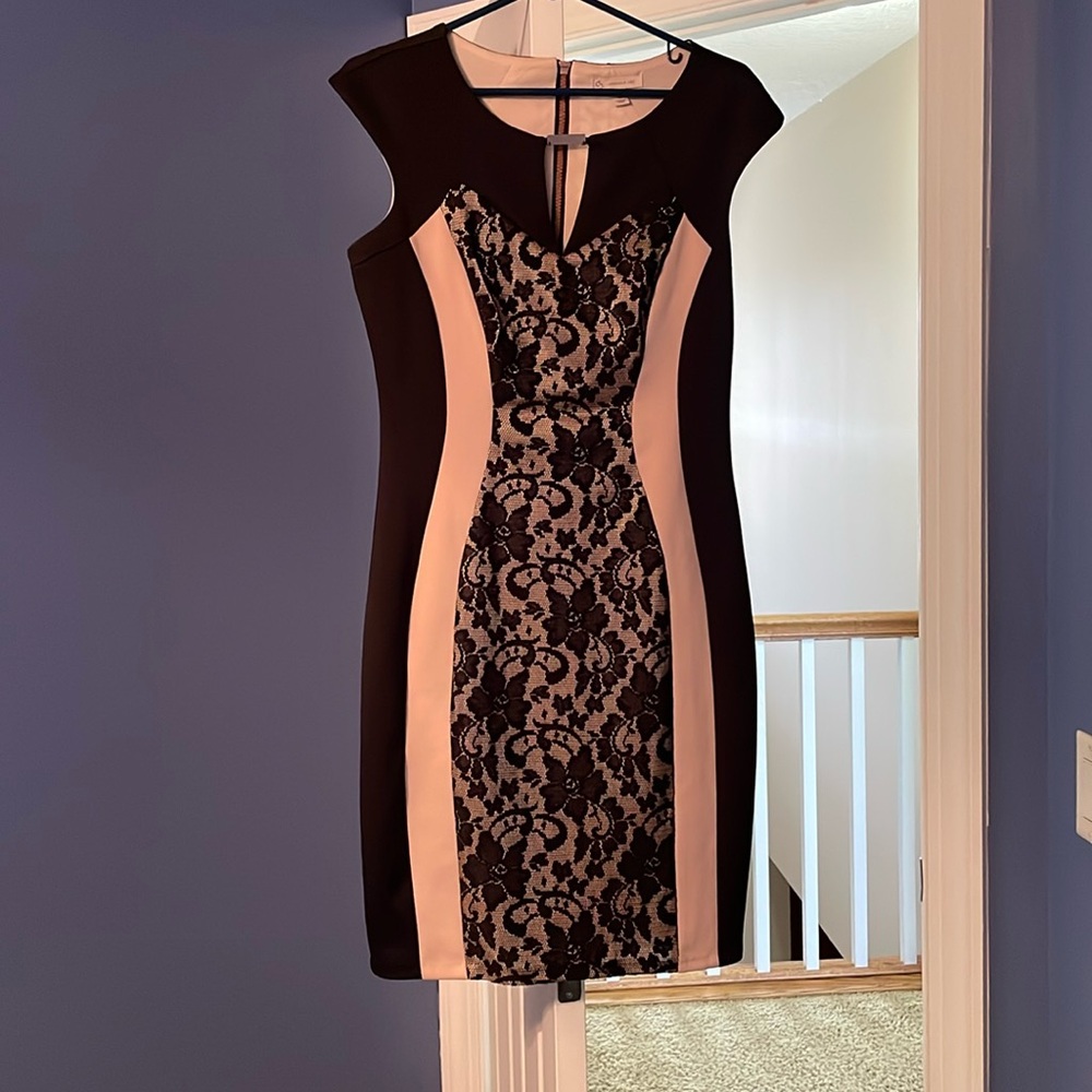 Dress Barn Black and Light Tan Dress